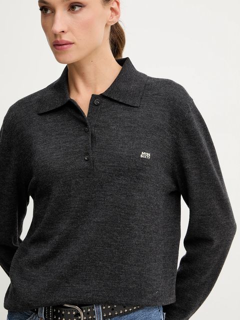 Miss Sixty sweter wełniany damski kolor szary lekki 6S1RJ37300