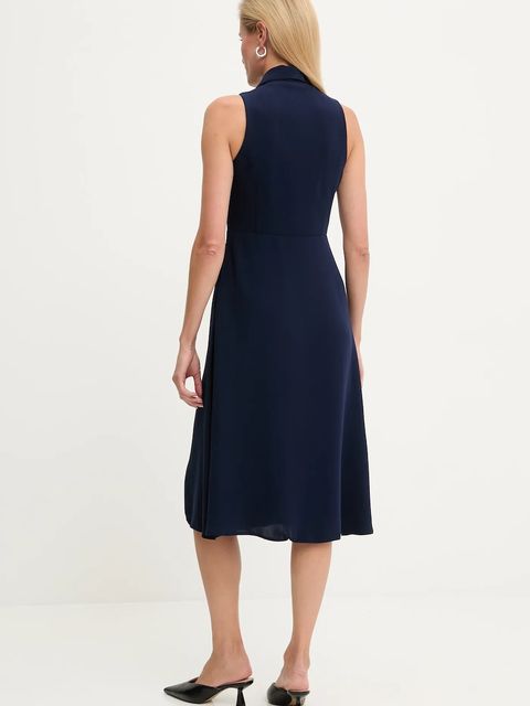 Answear.LAB sukienka kolor granatowy midi prosta