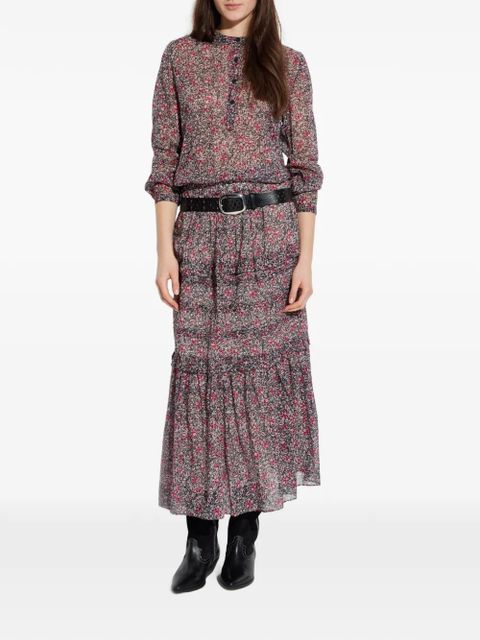 MARANT ÉTOILE Maria floral buttoned top - Black