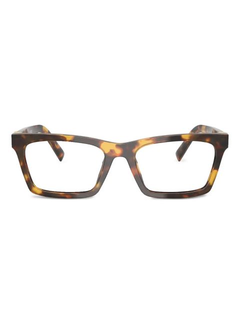 Miu Miu Eyewear tortoiseshell rectangle glasses - Brown - zdjęcie produktu nr 1
