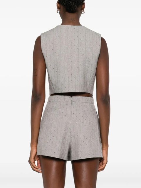 Maje pinstriped vest - Grey