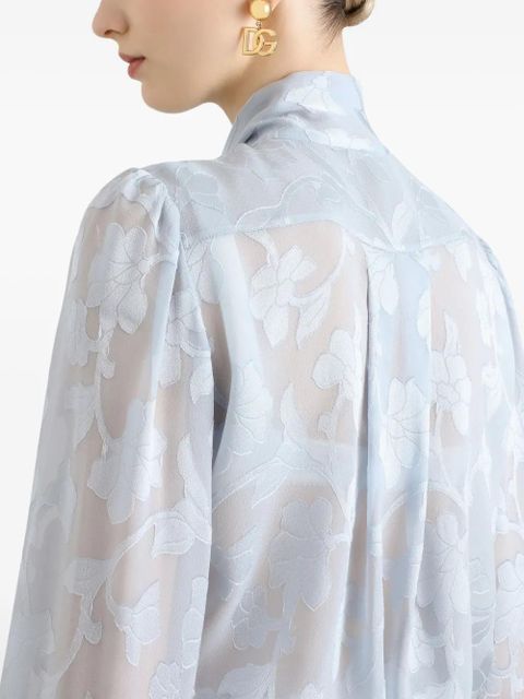 Dolce & Gabbana floral-print silk blouse - Blue - zdjęcie produktu nr 2