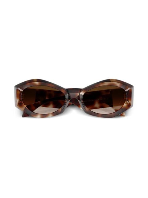 Versace Eyewear Medusa-plaque oval-frame sunglasses - Brown