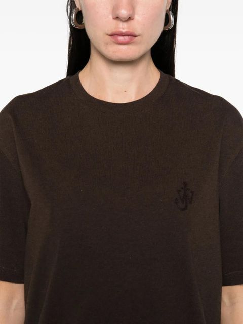 JW Anderson embroidered cottonT-shirt - Brown