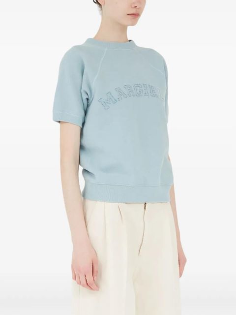 Maison Margiela logo-print cotton sweatshirt - Blue