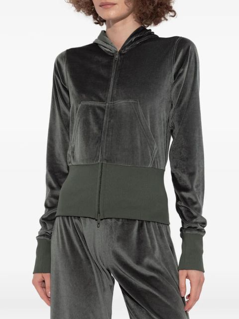Balenciaga velour zip-up hoodie - Grey