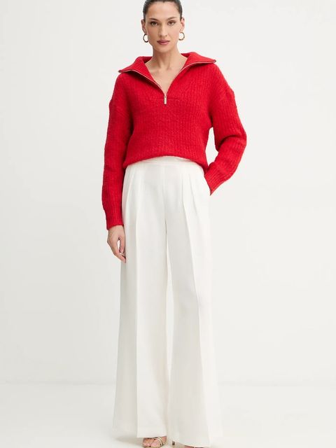 Morgan sweter damski kolor czerwony ciepły z półgolfem MFLAMI - zdjęcie produktu nr 2