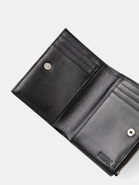 Diesel portfel bawełniany 1DR 1DR BI-FOLD ZIP II damski kolor niebieski X09888.P1730