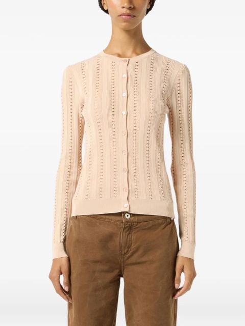 Blumarine ribbed cardigan - Neutrals