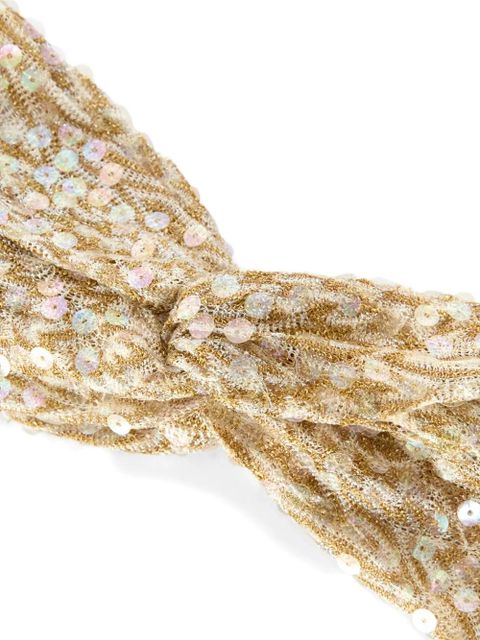 Missoni sequin-embellished twisted headband - Gold - zdjęcie produktu nr 2