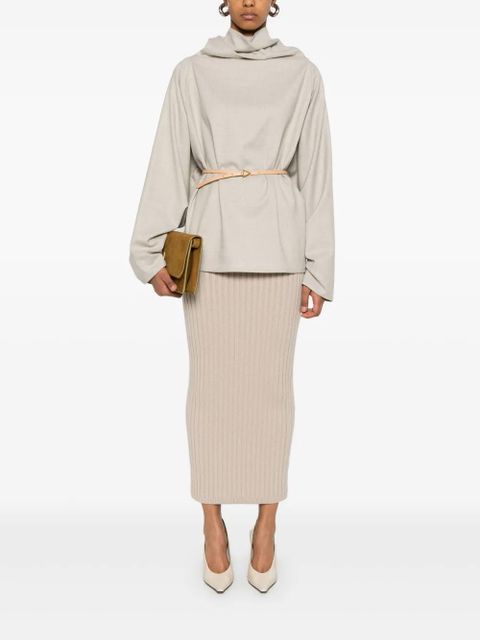 Max Mara ribbed midi skirt - Neutrals - zdjęcie produktu nr 2