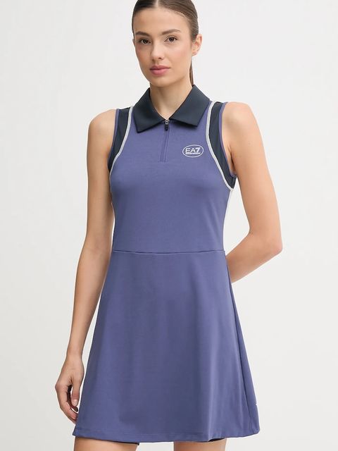 EA7 Emporio Armani sukienka sportowa kolor granatowy mini rozkloszowana AF19155.7W000560 - zdjęcie produktu nr 1