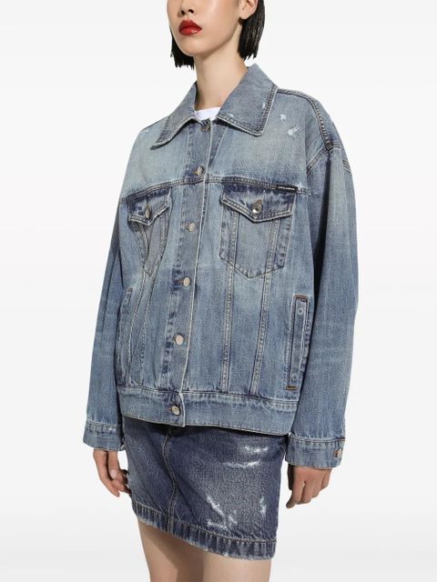 Dolce & Gabbana logo-patch cotton denim jacket - Blue