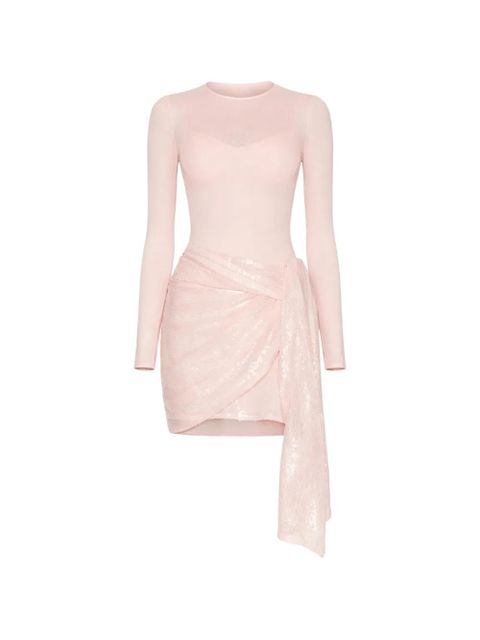 AREA sequin draped mini cocktail dress - Pink - zdjęcie produktu nr 1