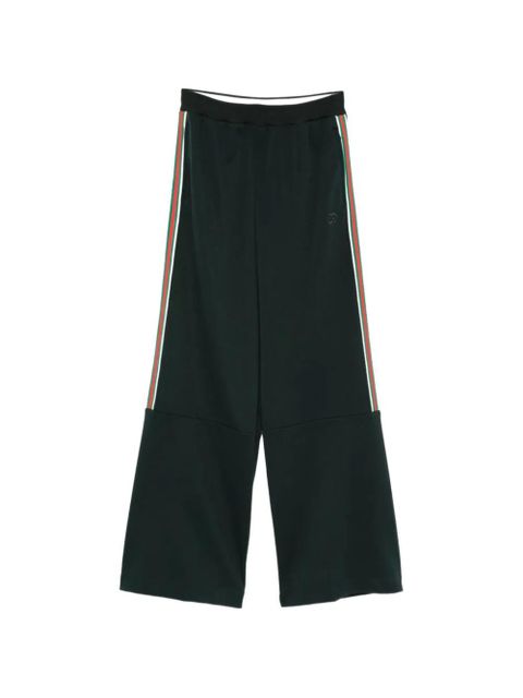 Gucci elasticated-waistband wide-leg trousers - Green - zdjęcie produktu nr 1