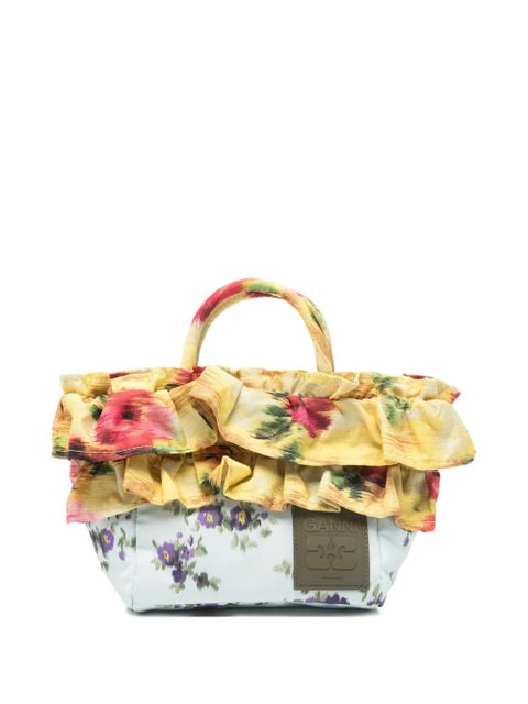 GANNI ruffled-trim tote bag - Yellow - zdjęcie produktu nr 1