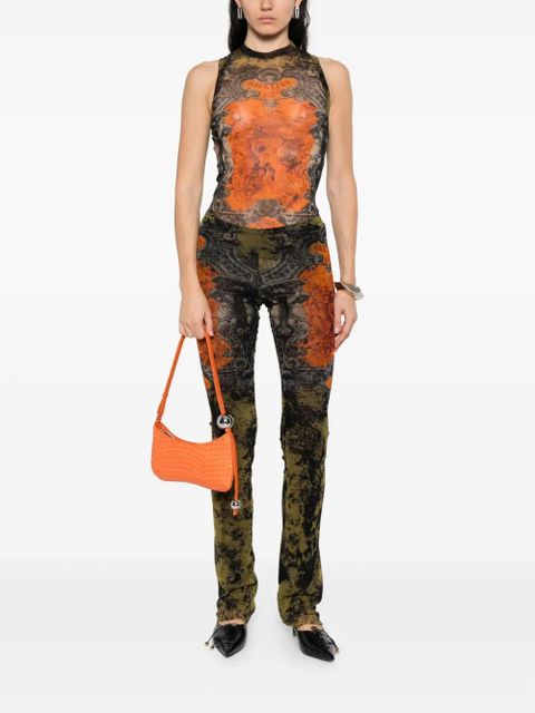 Jean Paul Gaultier abstract-pattern print trousers - Black