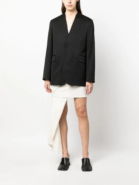 MM6 Maison Margiela collarless single-breasted blazer - Black - zdjęcie produktu nr 2