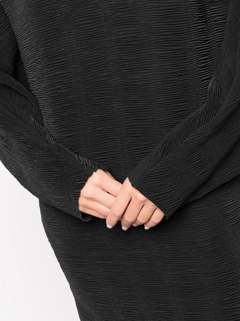 Róhe Emerson V-back plissé-effect midi dress - Black