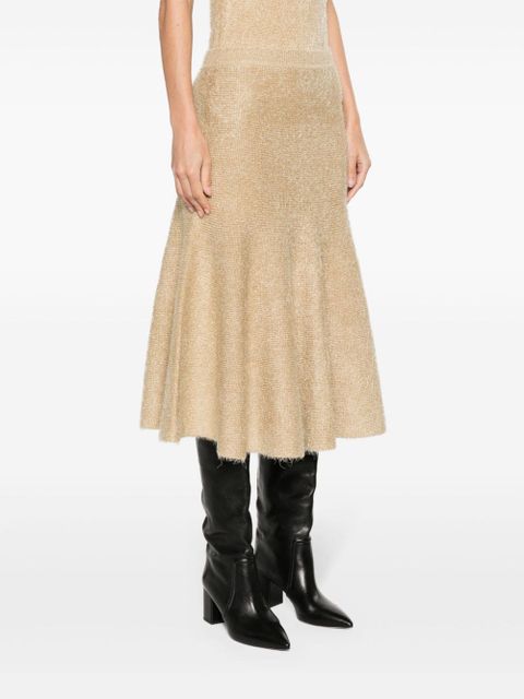 KHAITE Cadence A-line brushed skirt - Neutrals