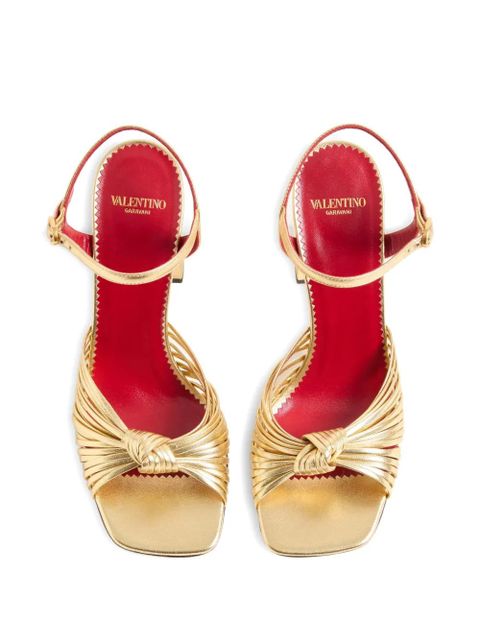 Valentino Garavani Annet laminated nappa sandals 90mm - Gold