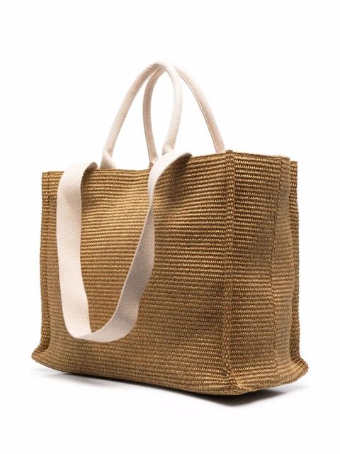 Marni logo-embroidered raffia tote bag - Brown - zdjęcie produktu nr 2