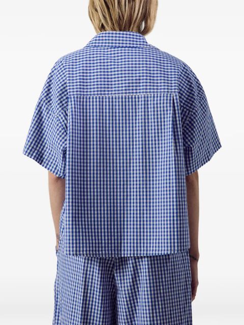 American Vintage gingham-check short-sleeve shirt - Blue