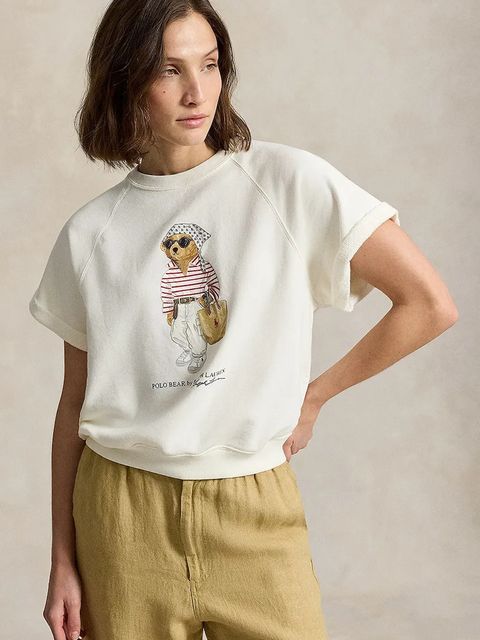 Polo Ralph Lauren T-shirt damski bawełniany ISLAND FLEECE-KNT-SWEATSHIRT - zdjęcie produktu nr 1
