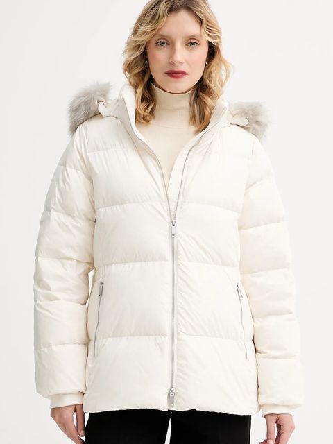 Calvin Klein kurtka puchowa kolor beżowy zimowa LV044D544G - zdjęcie produktu nr 1