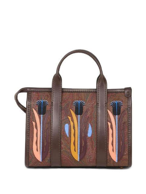 ETRO x Agostino Iacurci embroidered tote bag - Brown