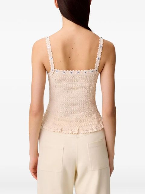 Claudie Pierlot floral-applique textured tank top - Neutrals