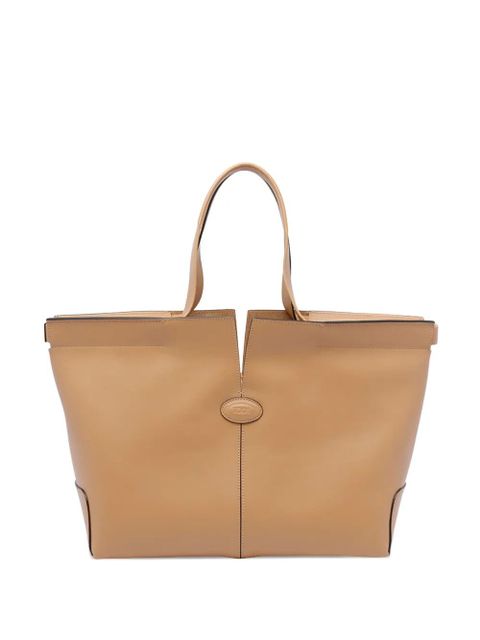 Tod's double-handle leather tote bag - Neutrals