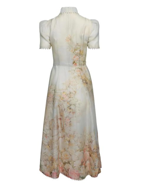 ZIMMERMANN Memento floral-print midi dress - White