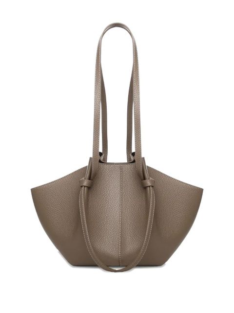 Yuzefi large Mochi pebble-grain knot leather shoulder bag - Brown