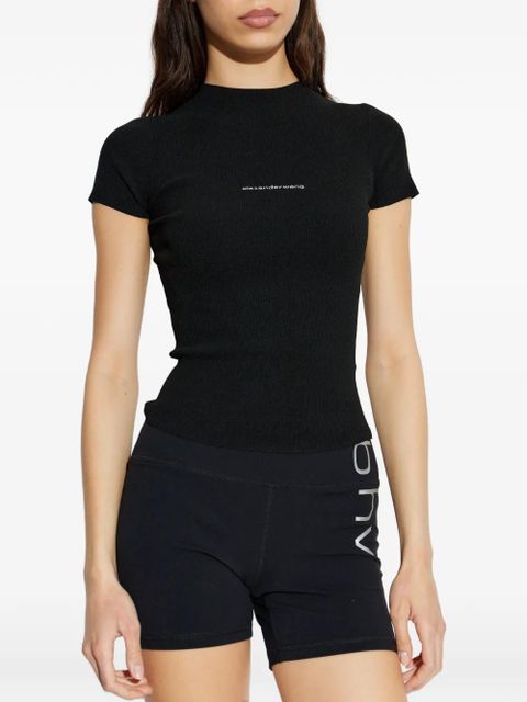 Alexander Wang ribbed short-sleeve top - Black