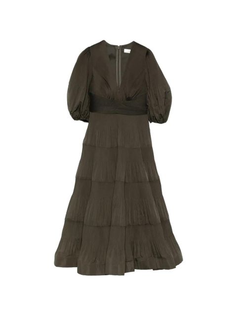 ZIMMERMANN pleated midi dress - Green - zdjęcie produktu nr 1