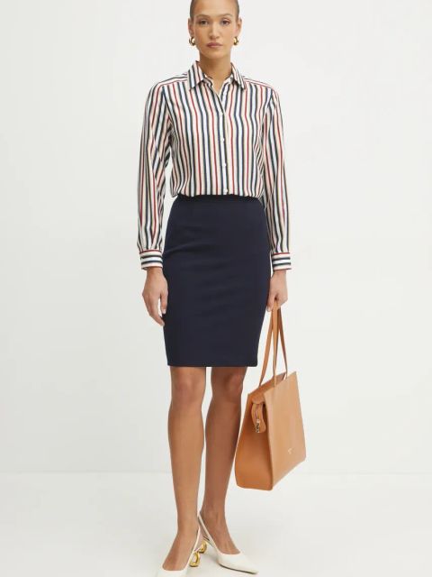 Luisa Spagnoli koszula jedwabna damska kolor biały regular z kołnierzykiem klasycznym 541746