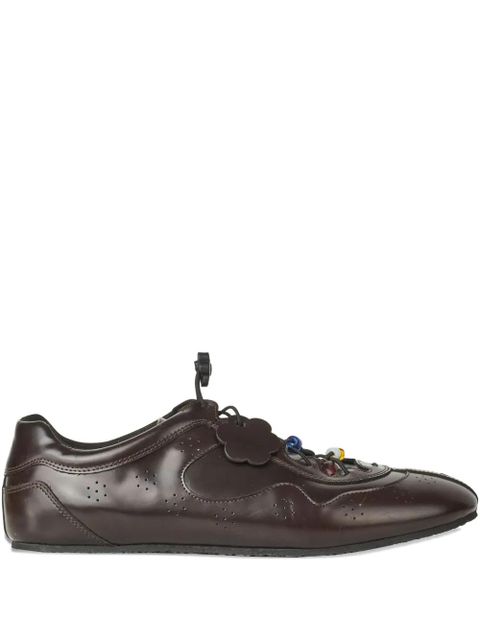 Cecilie Bahnsen Blaise beaded leather sneakers - Brown - zdjęcie produktu nr 1