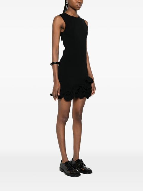 SANDRO ruffle knitted mini dress - Black