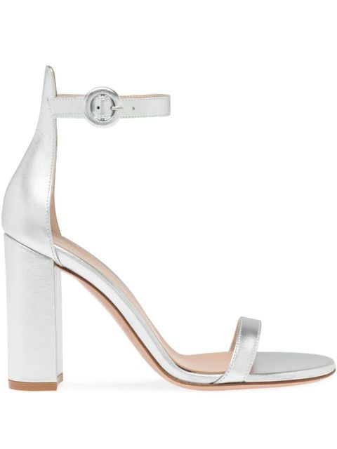 Gianvito Rossi 95mm leather sandals - Silver - zdjęcie produktu nr 1