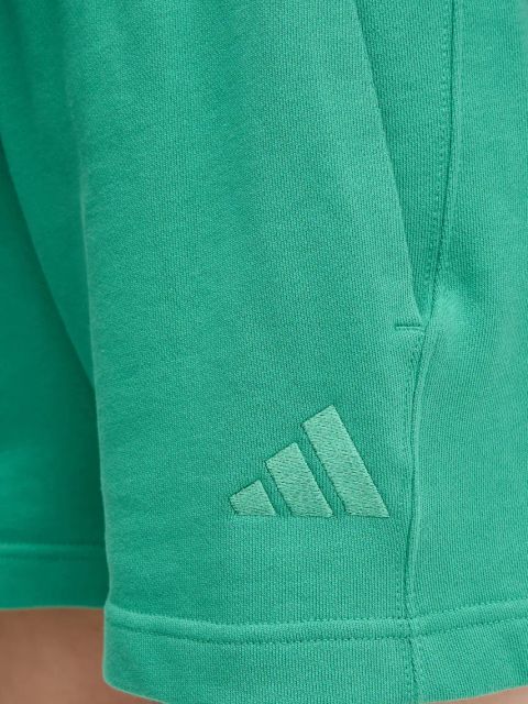 adidas szorty bawełniane ALL SZN damskie kolor zielony gładkie high waist JD4731