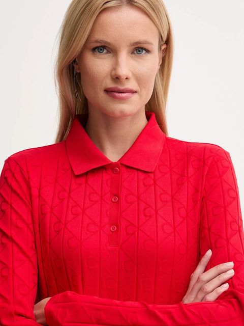 Calvin Klein Jeans sukienka bawełniana kolor czerwony mini rozkloszowana LV047D228G - zdjęcie produktu nr 2