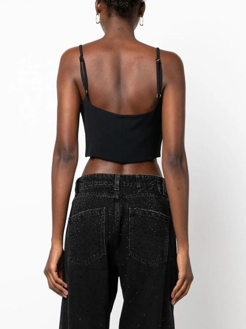 Blumarine heart-patch crop-top - Black