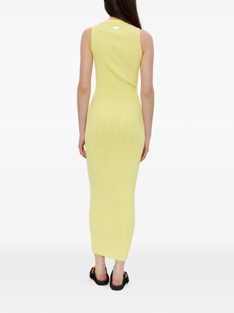 Balmain keyhole ribbed dress - Yellow