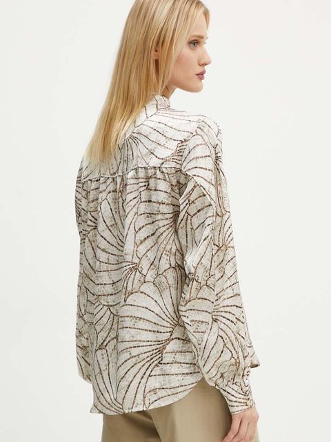 Bruuns Bazaar koszula AcaciaBBMeras shirt damska kolor beżowy regular BBW4179