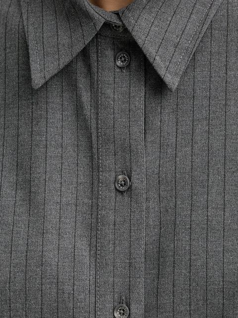 Marc O'Polo koszula damska kolor szary relaxed z kołnierzykiem klasycznym 5000007455