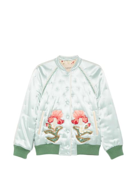 Valentino Garavani floral quilted bomber jacket - Blue - zdjęcie produktu nr 1