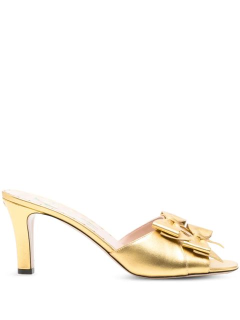 Valentino Garavani 75mm Bowow leather sandals - Gold - zdjęcie produktu nr 1