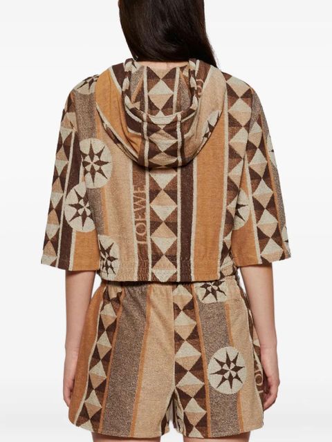 LOEWE geometric-pattern hoodie - Neutrals