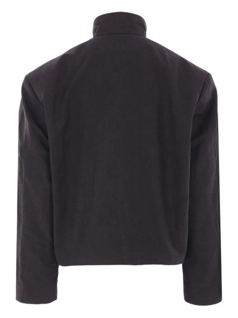 Balenciaga high-collar padded-shoulder jacket - Black